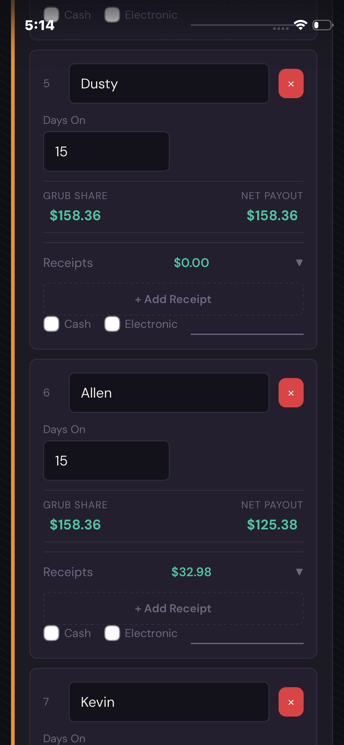 Crew Payout